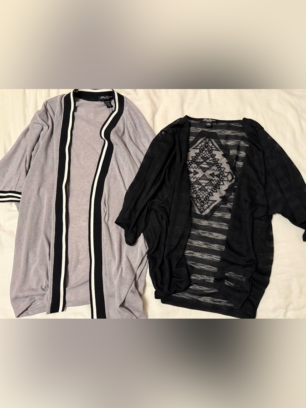 2 for $10 - Streetwear Society cardigans kimonos grey white black